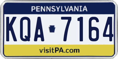 PA license plate KQA7164