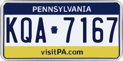 PA license plate KQA7167