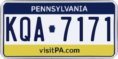 PA license plate KQA7171