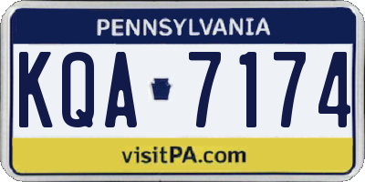 PA license plate KQA7174