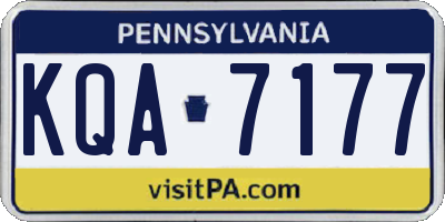 PA license plate KQA7177