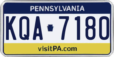 PA license plate KQA7180