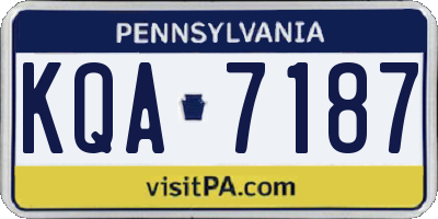 PA license plate KQA7187