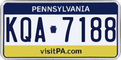 PA license plate KQA7188