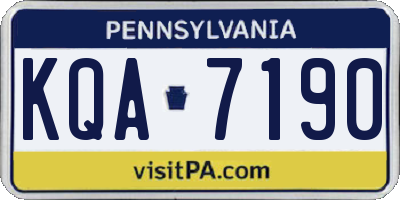 PA license plate KQA7190