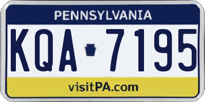 PA license plate KQA7195