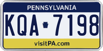 PA license plate KQA7198