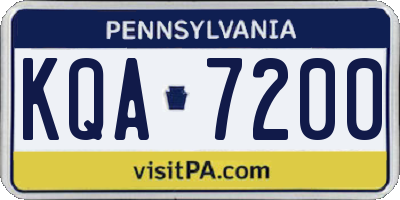 PA license plate KQA7200