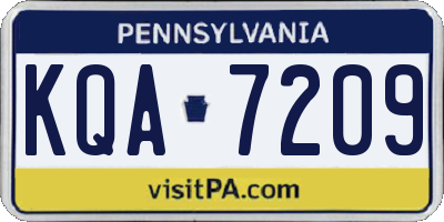 PA license plate KQA7209