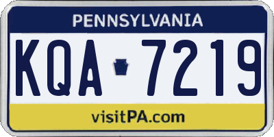 PA license plate KQA7219