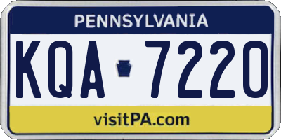 PA license plate KQA7220