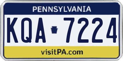 PA license plate KQA7224
