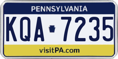PA license plate KQA7235