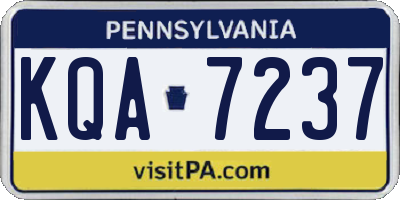 PA license plate KQA7237