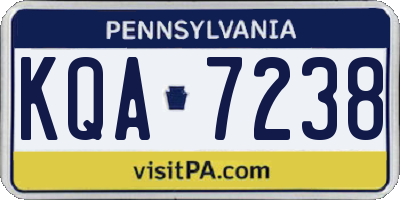 PA license plate KQA7238