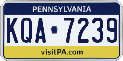 PA license plate KQA7239