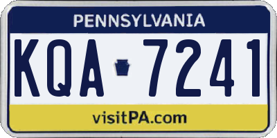 PA license plate KQA7241