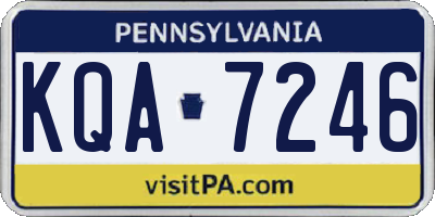 PA license plate KQA7246