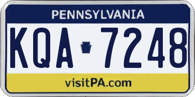 PA license plate KQA7248