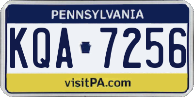 PA license plate KQA7256