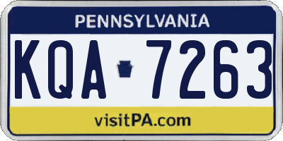 PA license plate KQA7263
