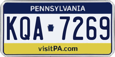 PA license plate KQA7269