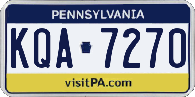 PA license plate KQA7270