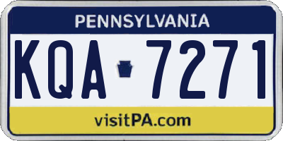PA license plate KQA7271