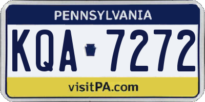 PA license plate KQA7272