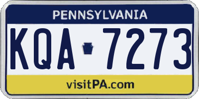PA license plate KQA7273