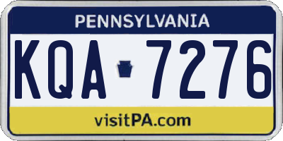 PA license plate KQA7276