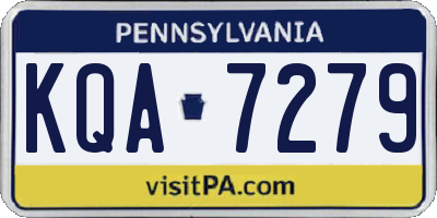 PA license plate KQA7279