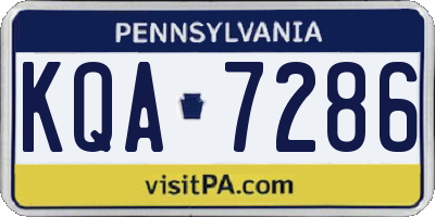 PA license plate KQA7286
