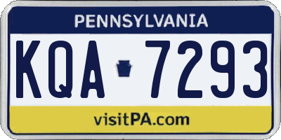 PA license plate KQA7293