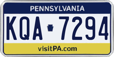 PA license plate KQA7294