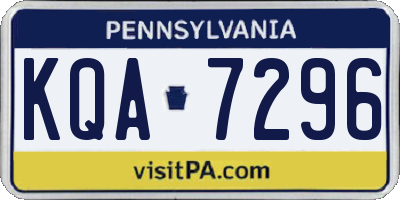 PA license plate KQA7296