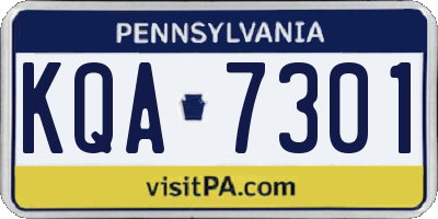 PA license plate KQA7301