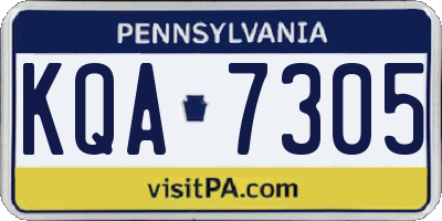 PA license plate KQA7305