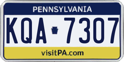 PA license plate KQA7307