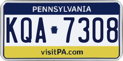 PA license plate KQA7308