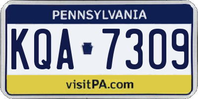 PA license plate KQA7309