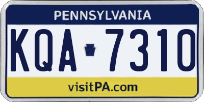 PA license plate KQA7310