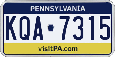 PA license plate KQA7315