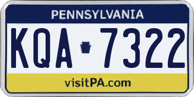 PA license plate KQA7322