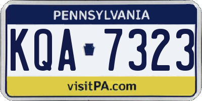 PA license plate KQA7323