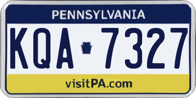 PA license plate KQA7327