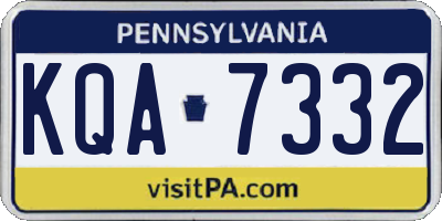 PA license plate KQA7332