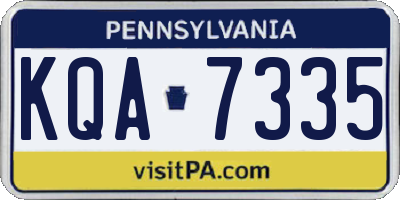 PA license plate KQA7335
