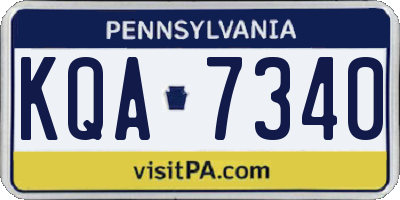 PA license plate KQA7340