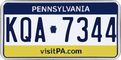 PA license plate KQA7344